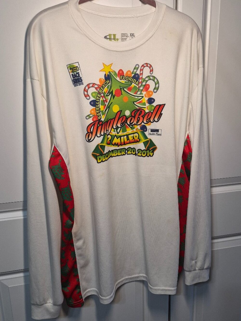 :VGT 2014 Xmas Jingle Bell 2-Miler Satellite Beach Florida Long Sleeve Shirt XXL